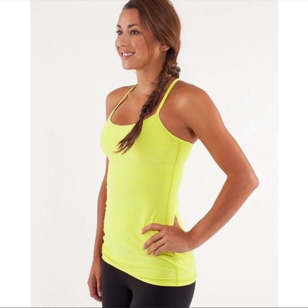 Lululemon Bright Yellow Power Y Tank Size 4